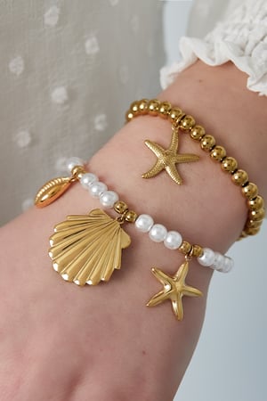 Perlenarmband mit Meeresanhängern - Goldfarben h5 Bild2